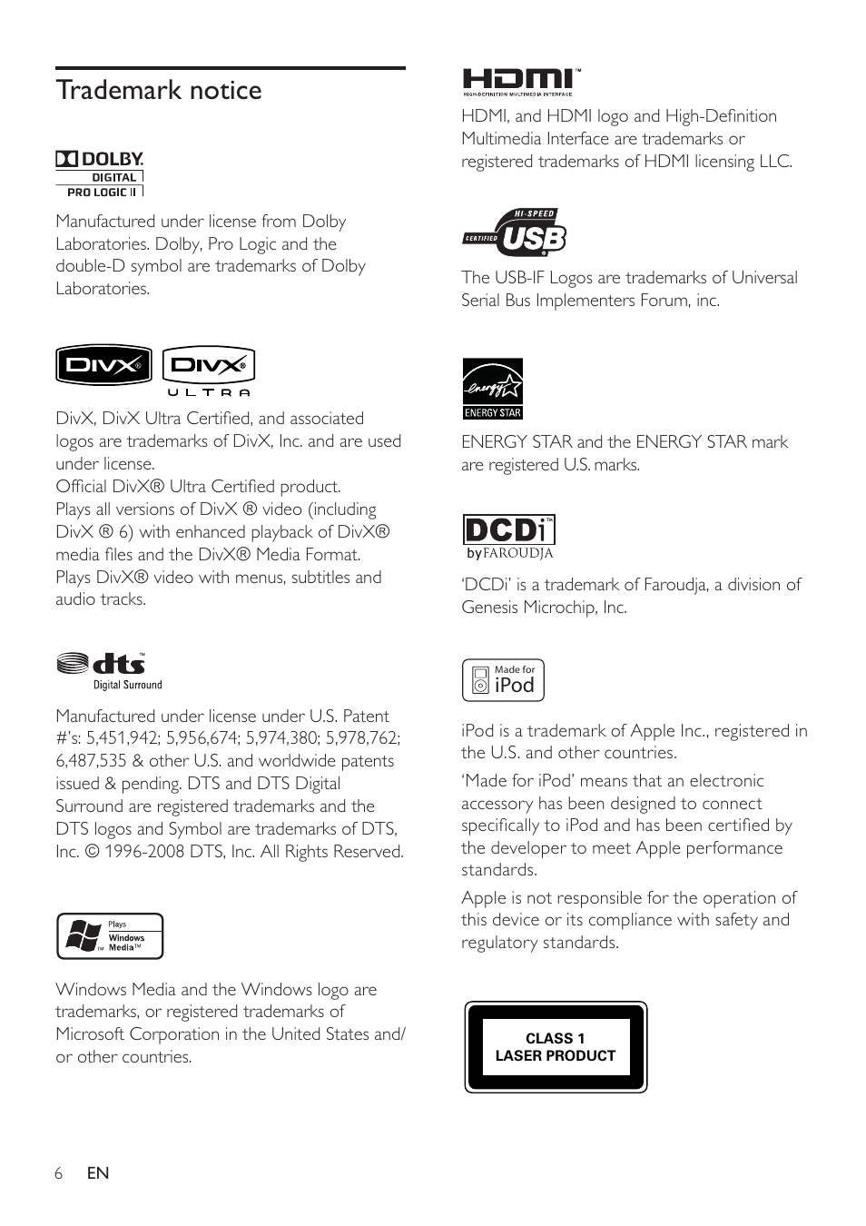 Philips HTS8141/12 User Manual | Page 6 / 51