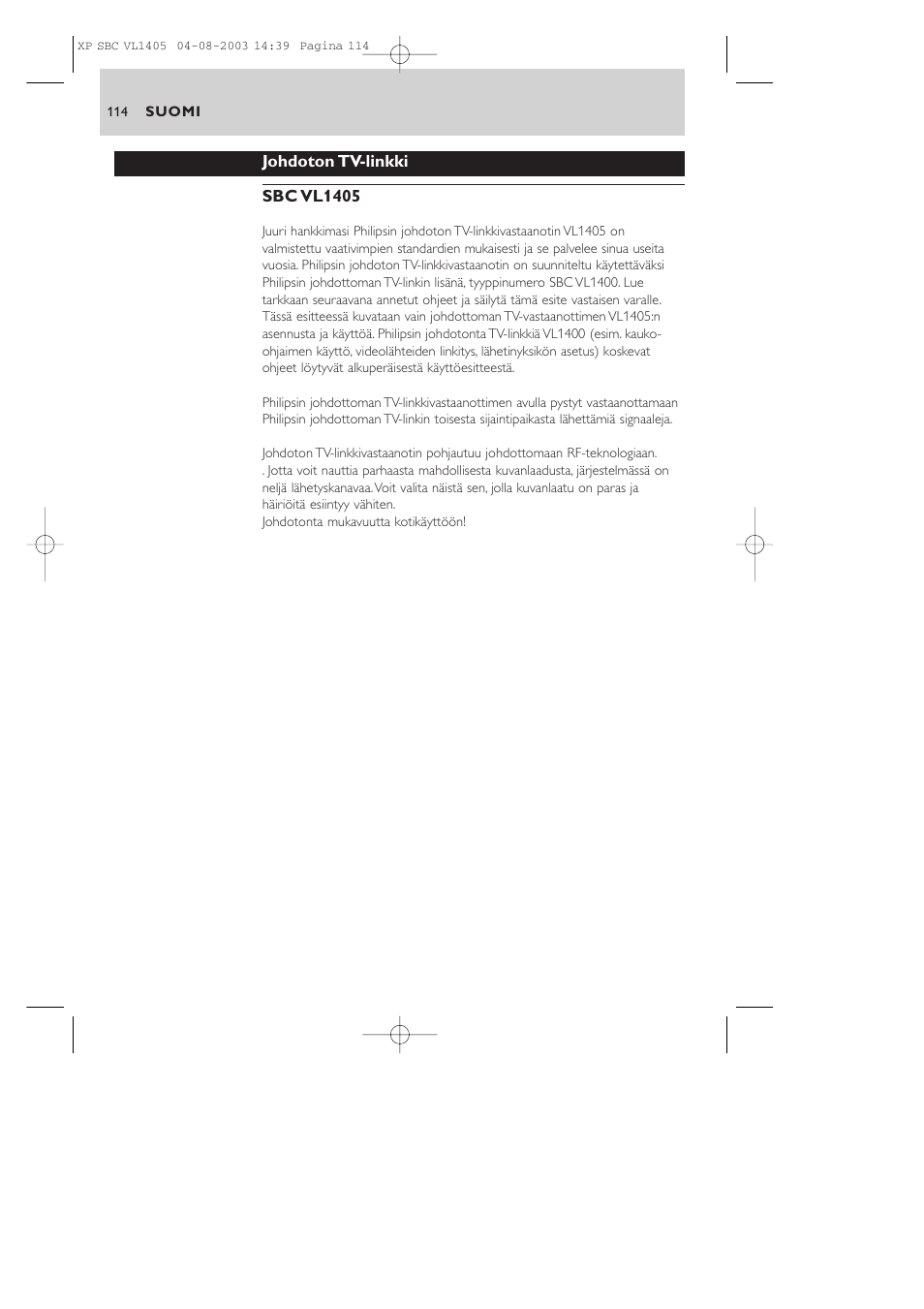 Philips VL1405 User Manual | Page 114 / 124