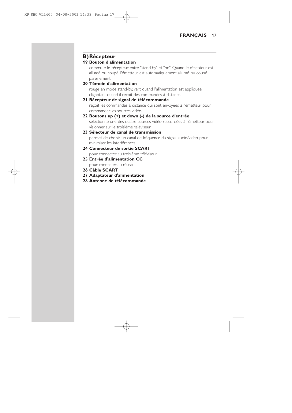 Philips VL1405 User Manual | Page 17 / 124