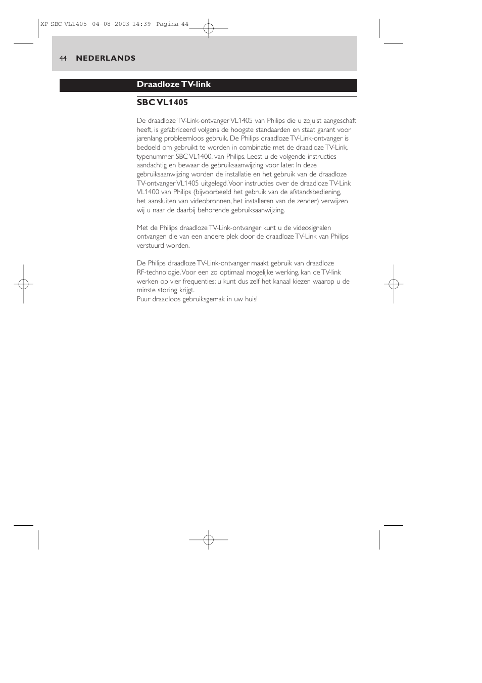 Philips VL1405 User Manual | Page 44 / 124