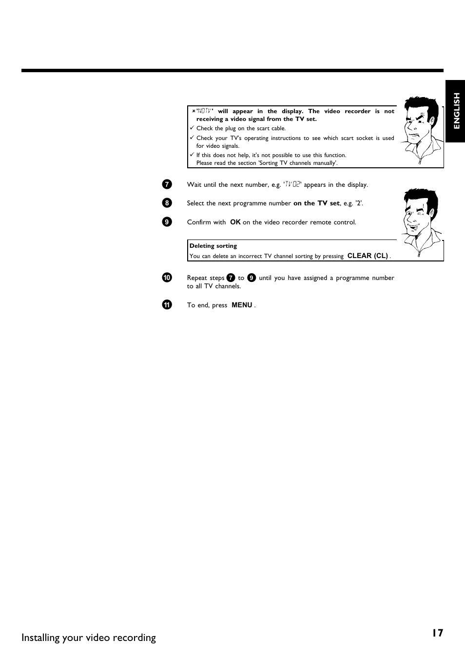 Installing your video recording | Philips VR620/58 User Manual | Page 21 / 64