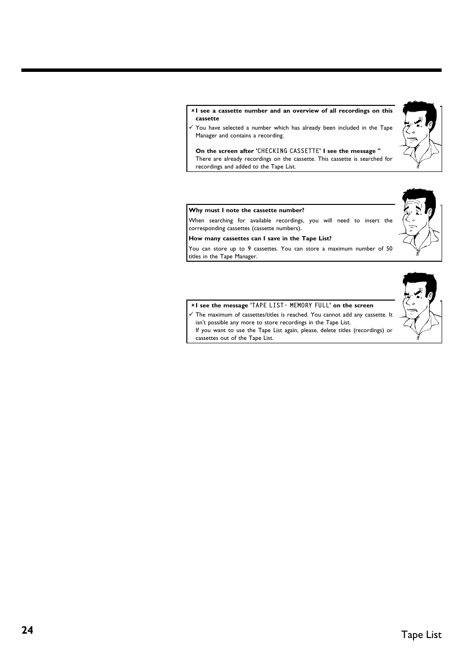 Tape list | Philips VR620/58 User Manual | Page 28 / 64