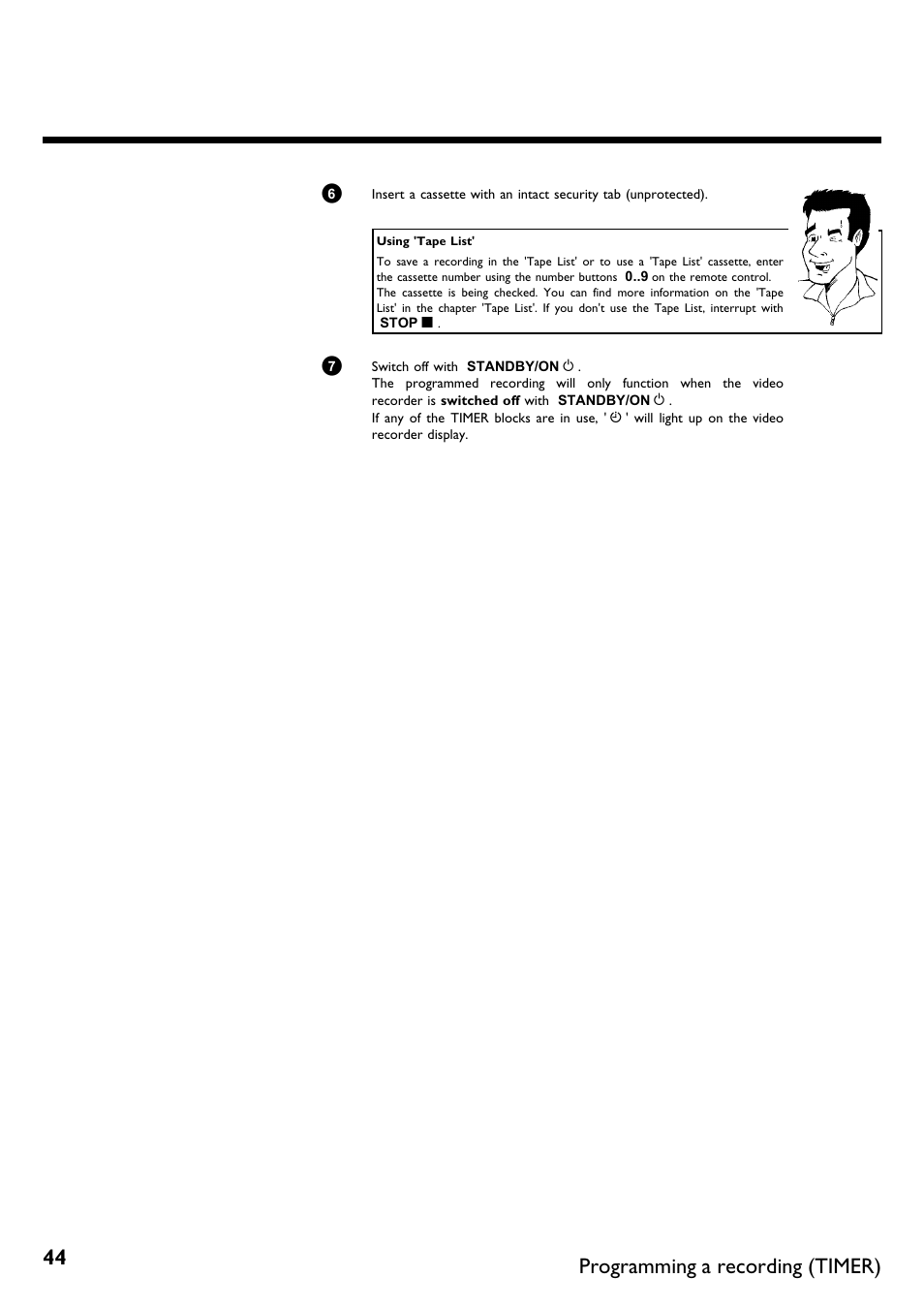 Programming a recording (timer) | Philips VR620/58 User Manual | Page 48 / 64