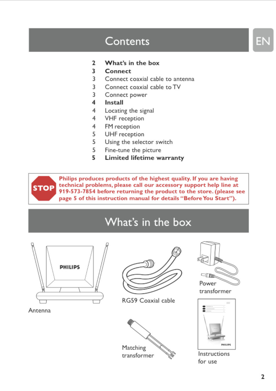 Philips MNT510F User Manual | Page 2 / 14