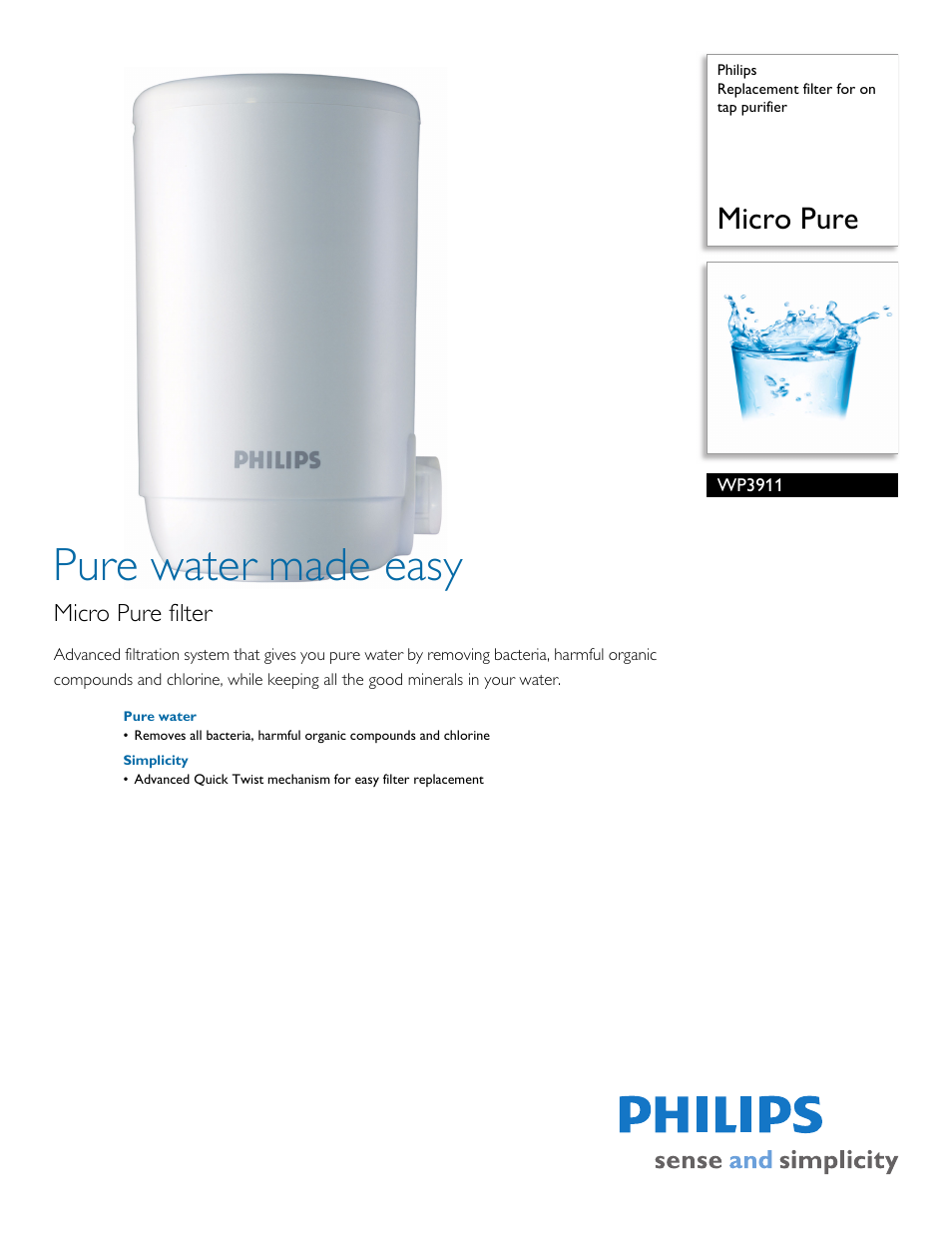 Philips WP3911 User Manual | 2 pages