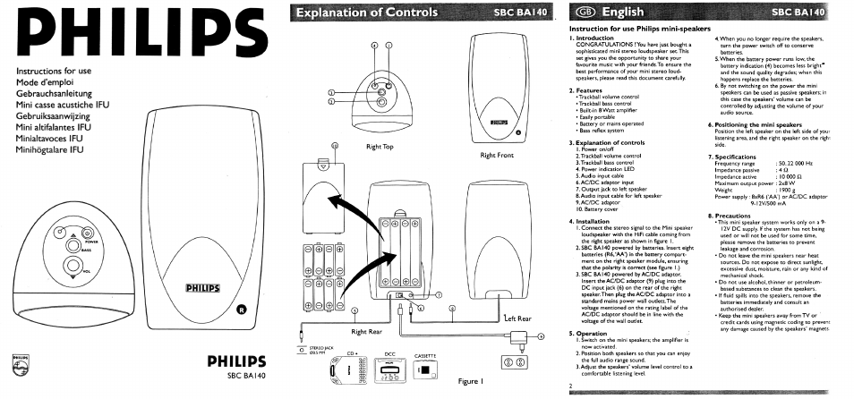 Philips SBC BA140 User Manual | 1 page