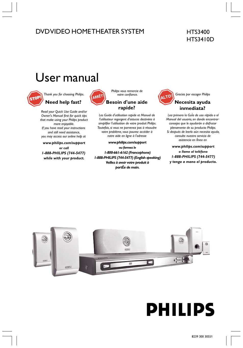 Philips HTS3400 User Manual | 40 pages