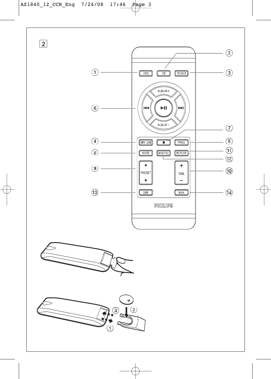 Philips AZ1840 User Manual | Page 3 / 16