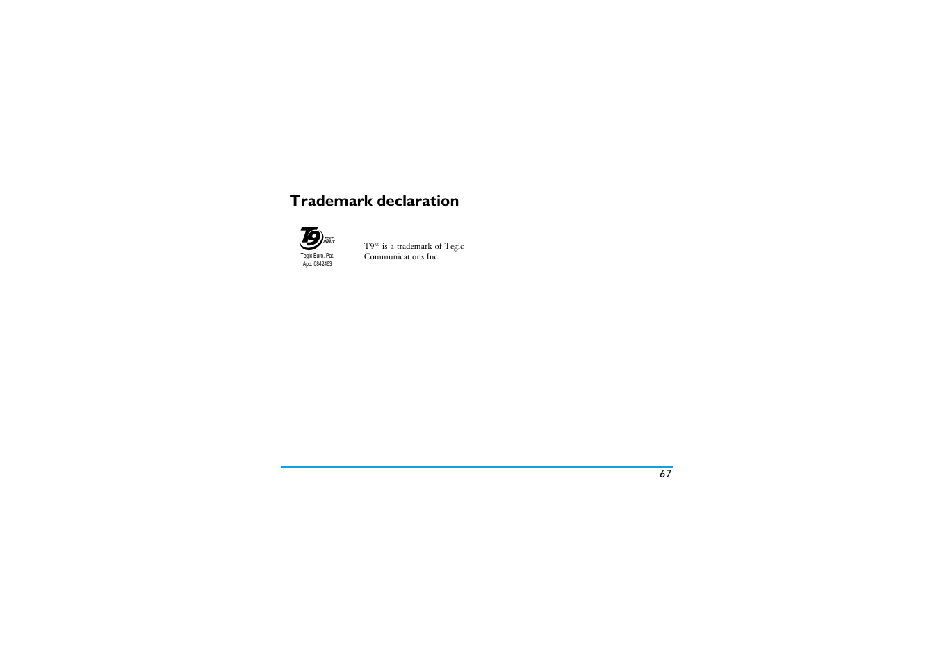 Trademark declaration | Philips Cell Phone User Manual | Page 68 / 72