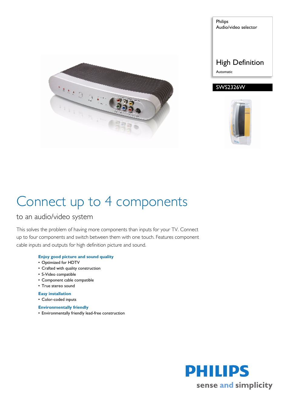 Philips SWS2326W User Manual | 2 pages