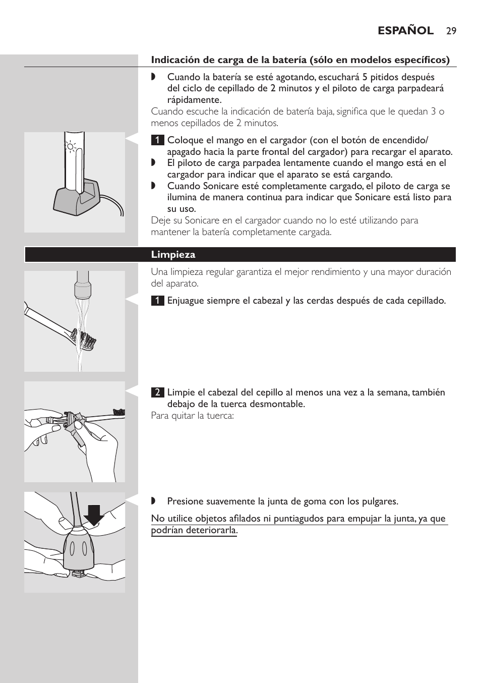 Limpieza | Philips E5000 User Manual | Page 29 / 84