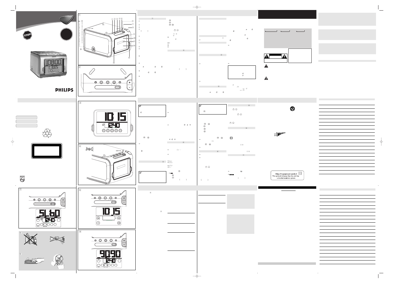 Cd / radio off, Time al 2, Sleep timer wake | Tuning preset, Time al, Band, Time, Important safety instructions, Ssa affe etty y | Philips AJ3980AJ3980CD User Manual | Page 2 / 4