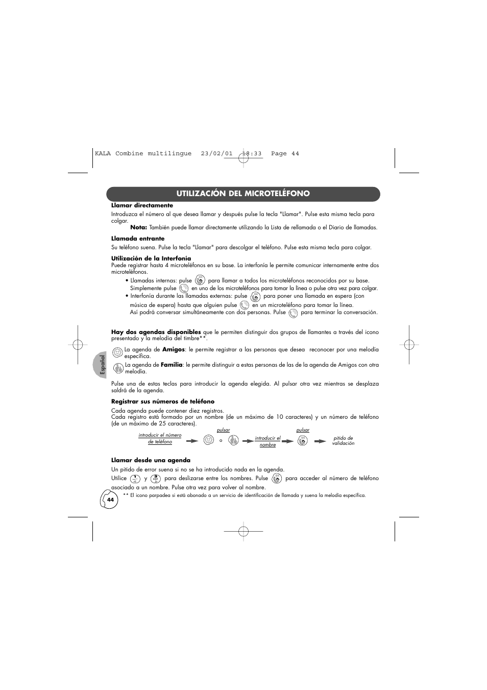 Philips KALA 200 ADDITIONAL HANDSET TD6830 User Manual | Page 45 / 89