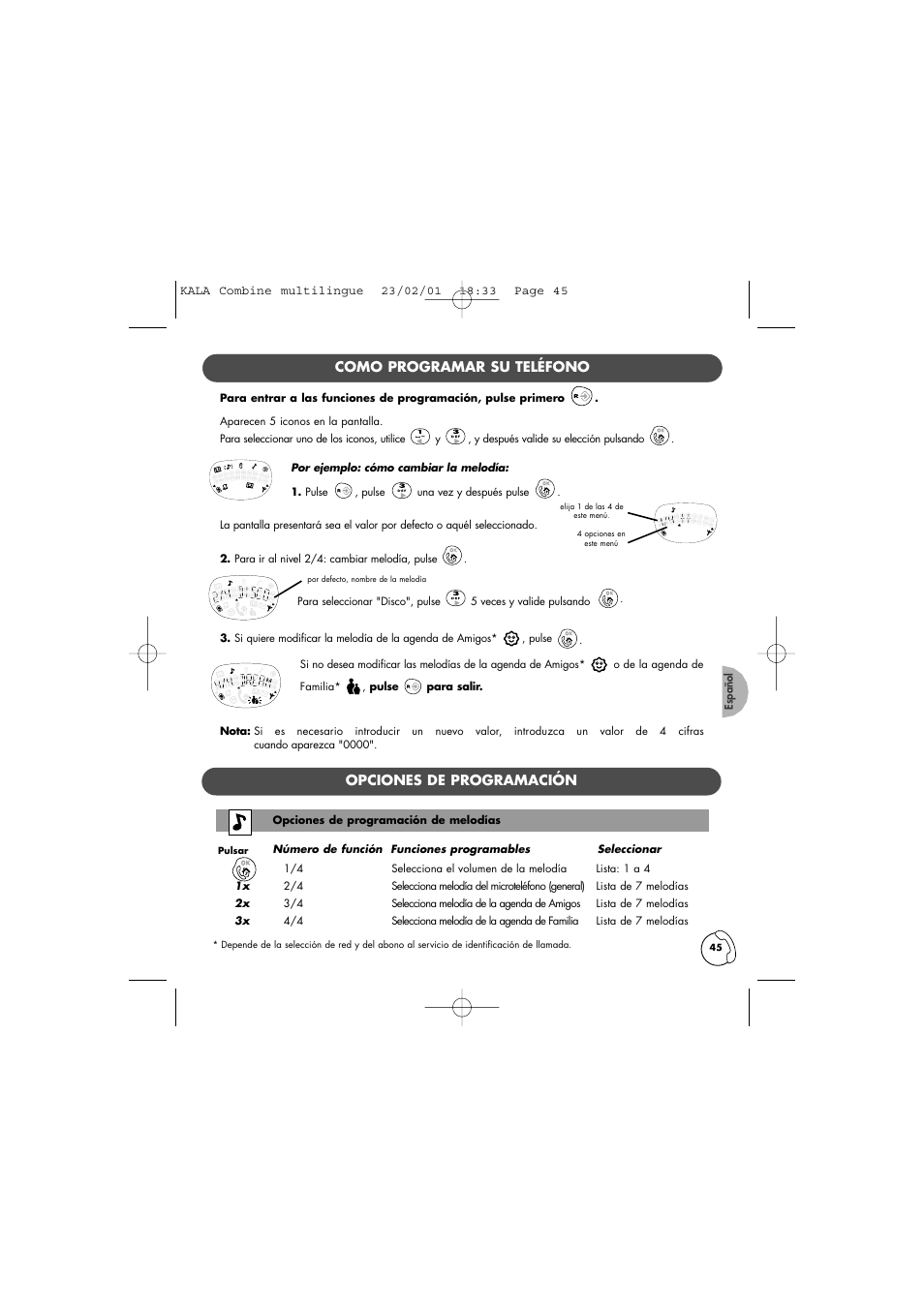 Philips KALA 200 ADDITIONAL HANDSET TD6830 User Manual | Page 46 / 89
