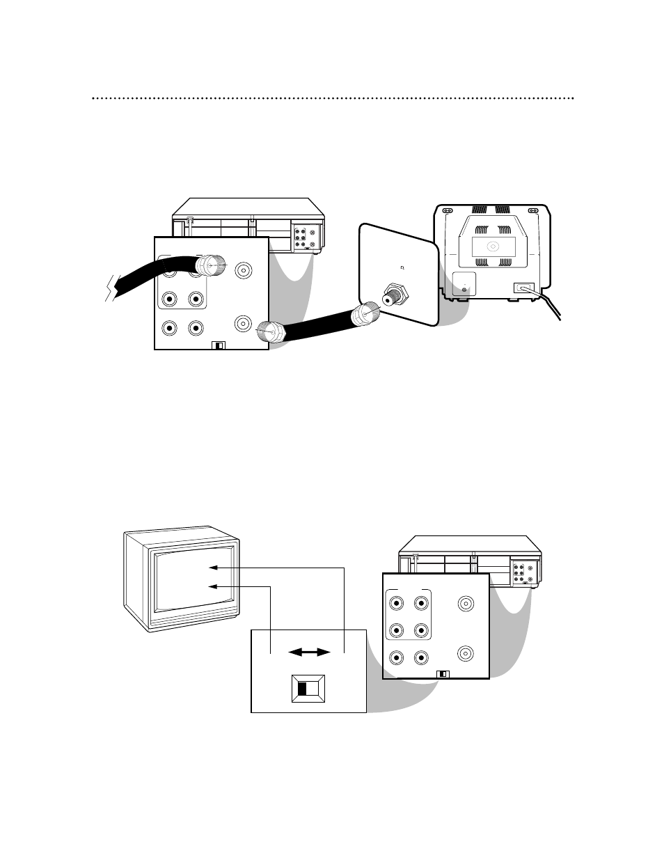 Ch3 ch4, Ch3 / ch4 switch, Plug in the tv and the vcr | Ch 4 or ch 3 | Philips VCB411AT User Manual | Page 7 / 56