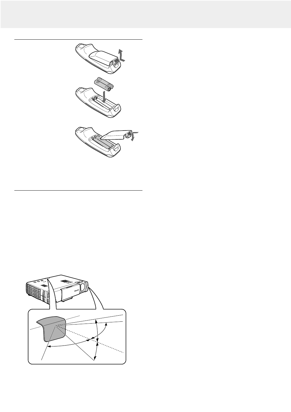 Inserting the batteries in the remote control, Using the remote control as pc mouse, Set up | Philips LC5141 User Manual | Page 10 / 24