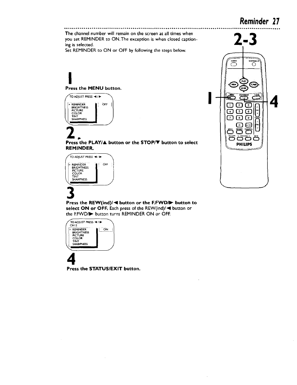 Reminder 27 | Philips CCB 132AT User Manual | Page 27 / 59