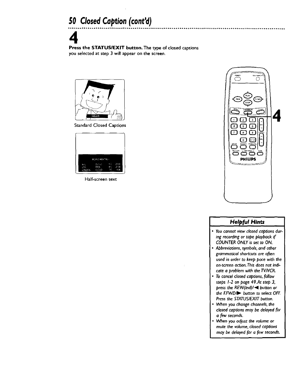 50 closed caption (confd) | Philips CCB 132AT User Manual | Page 50 / 59