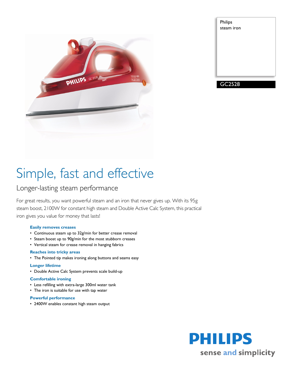 Philips GC2528  EN User Manual | 2 pages