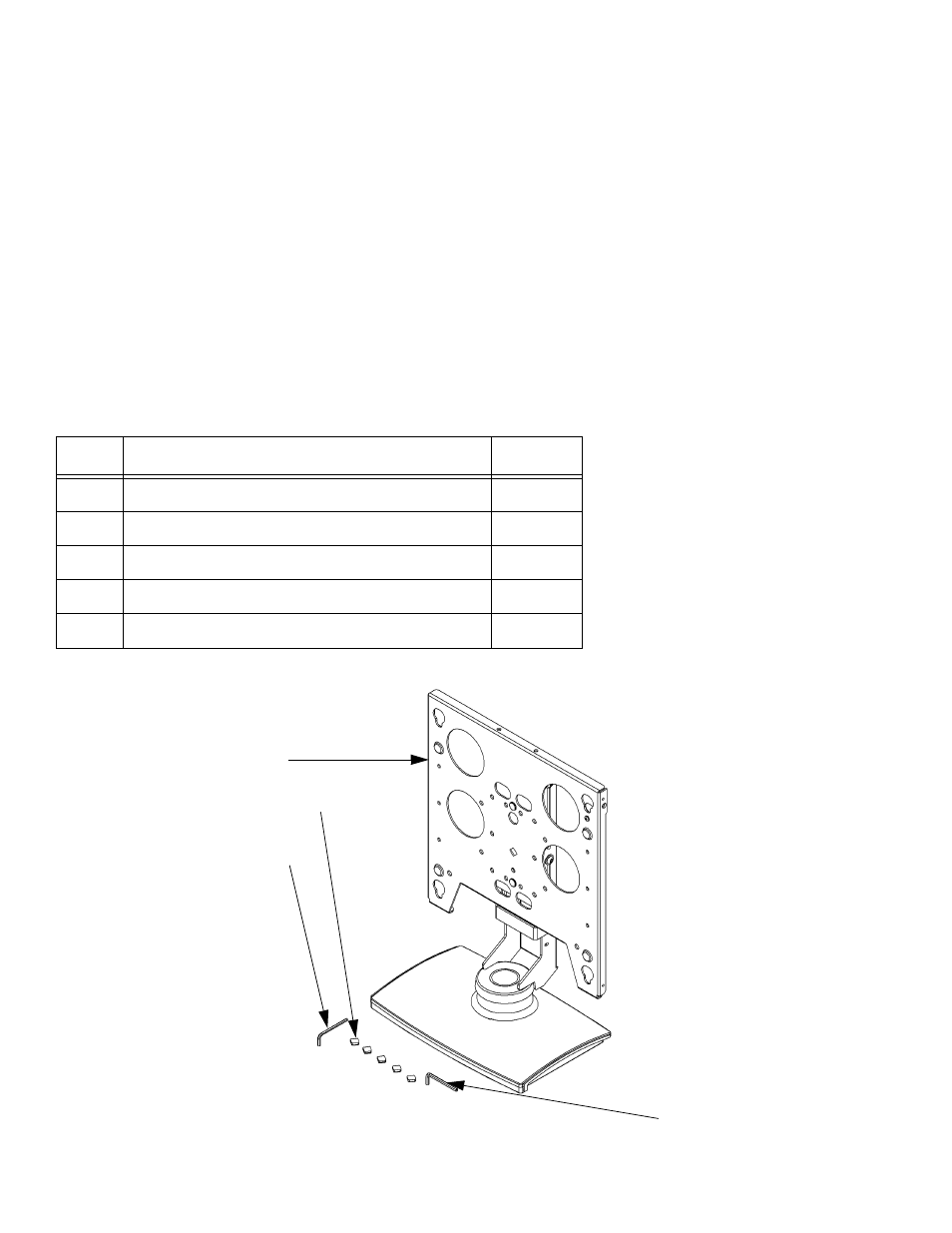 Inspect parts before assembly, Remove and inspect the stand, Table 1 | Philips (PSS-2000BR/SS) User Manual | Page 3 / 7