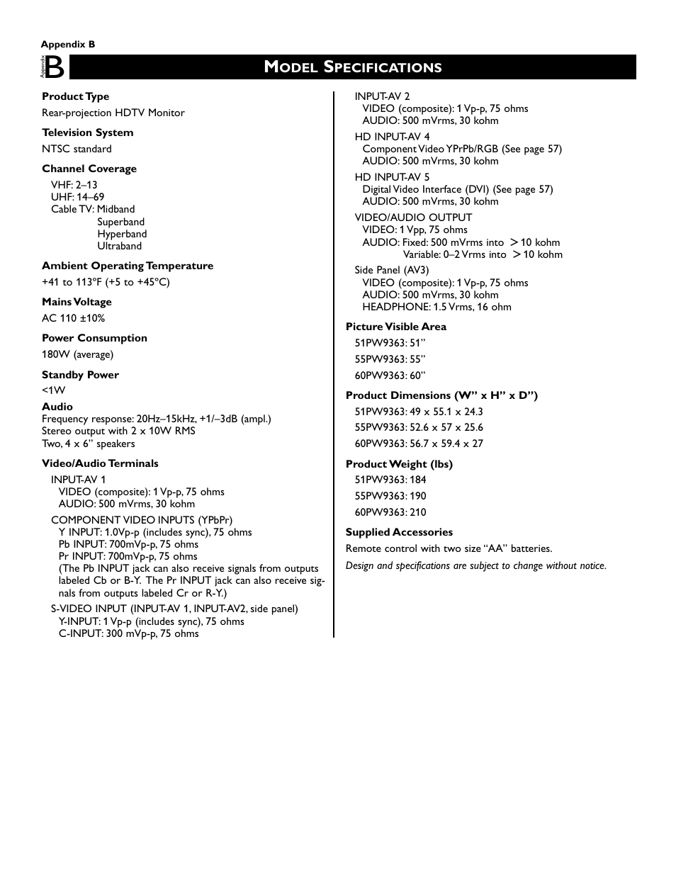 Philips 51PW9363 User Manual | Page 58 / 65