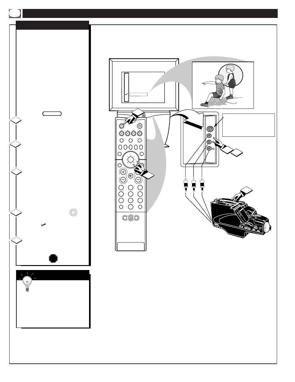 Sing the, Udio, Ideo | Nput, Acks, Continued | Philips 60PP 9601 User Manual | Page 34 / 60