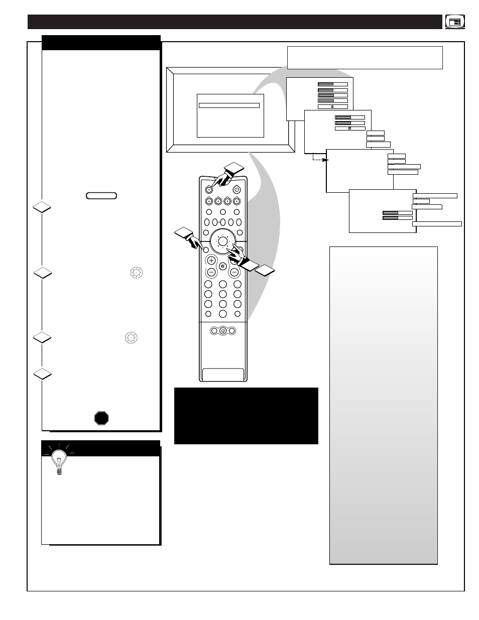 Onitor, Eatures, Ontrols | Monitor menu controls, Stop | Philips 60PP 9601 User Manual | Page 39 / 60