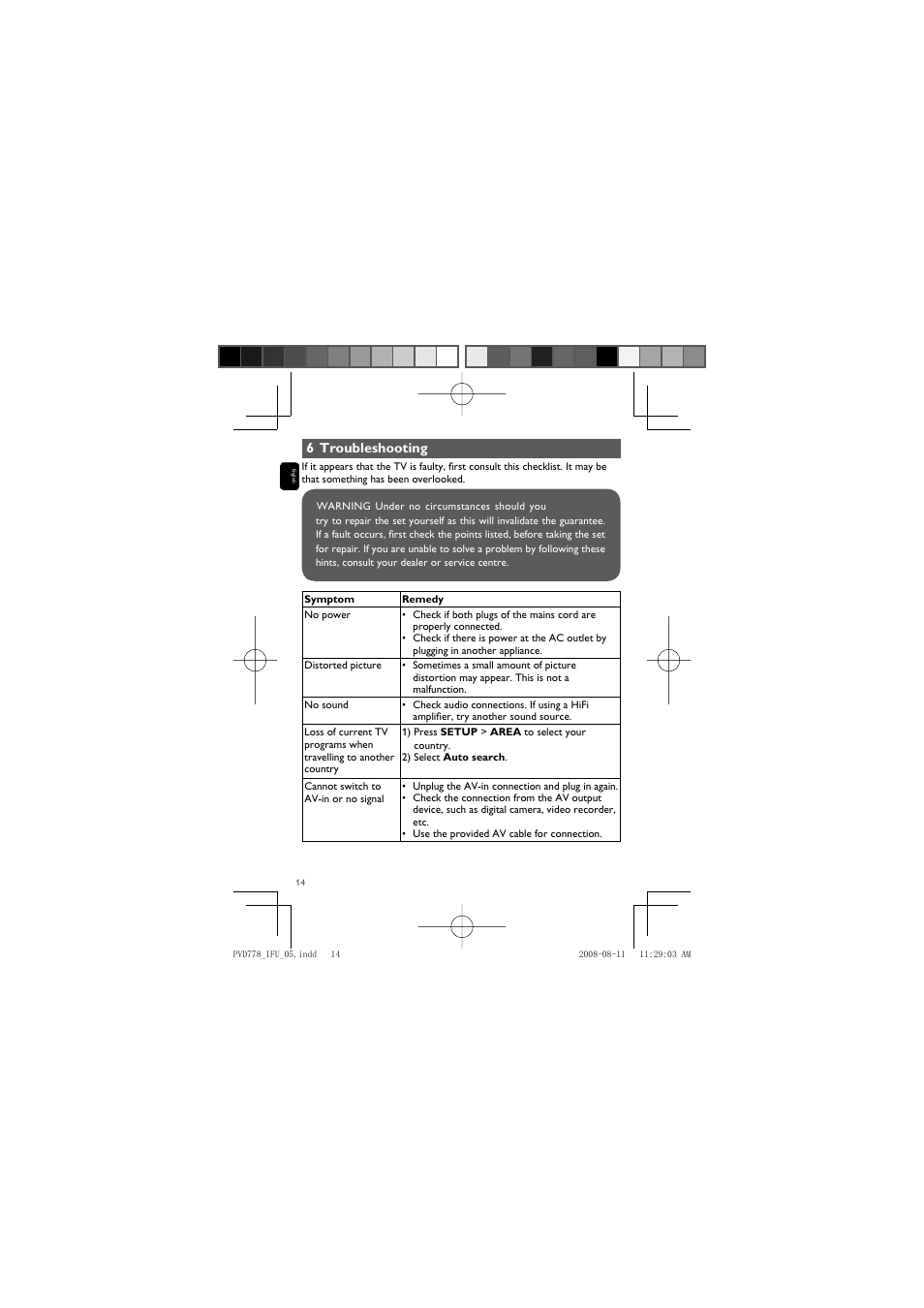 Philips PVD778 User Manual | Page 14 / 20