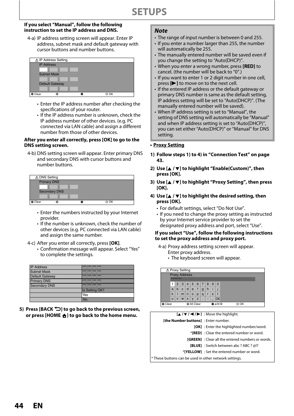 Setups | Philips BDP5010/F7 User Manual | Page 44 / 56