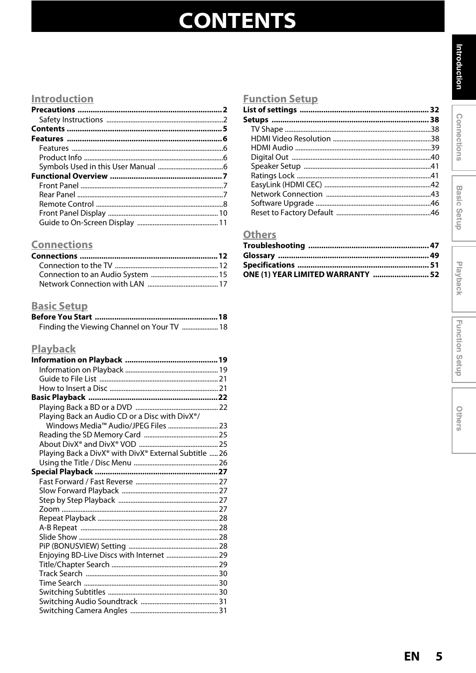 Philips BDP5010/F7 User Manual | Page 5 / 56