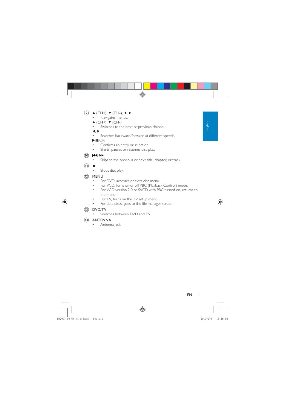 Philips PD7007/55 User Manual | Page 10 / 26