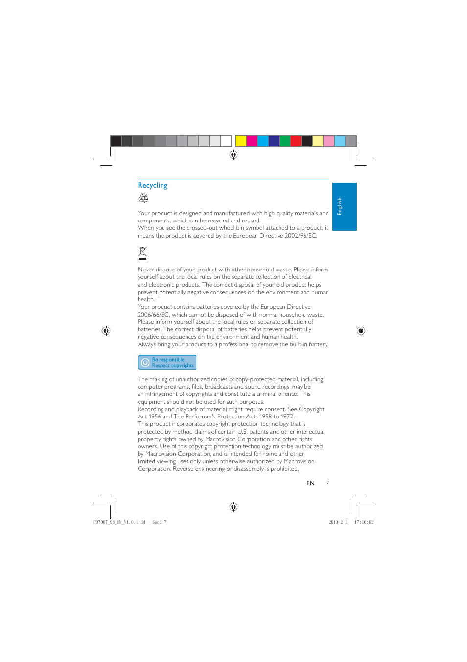 Philips PD7007/55 User Manual | Page 6 / 26