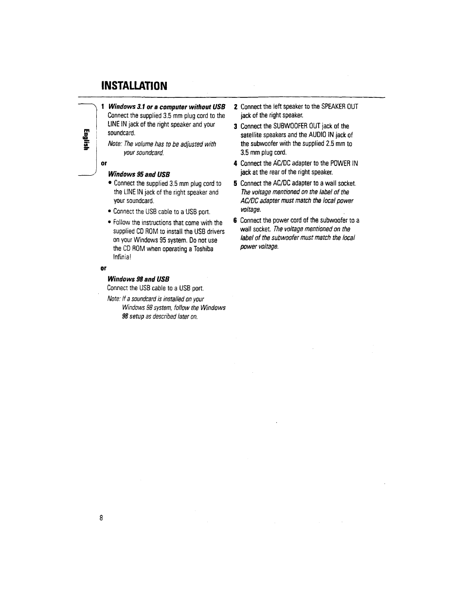 Installation | Philips DSS 370 User Manual | Page 8 / 11
