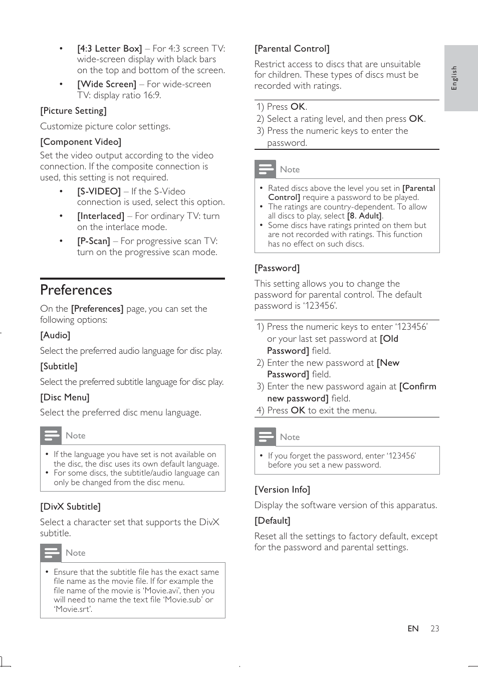 Preferences | Philips DCD322/12 User Manual | Page 25 / 31