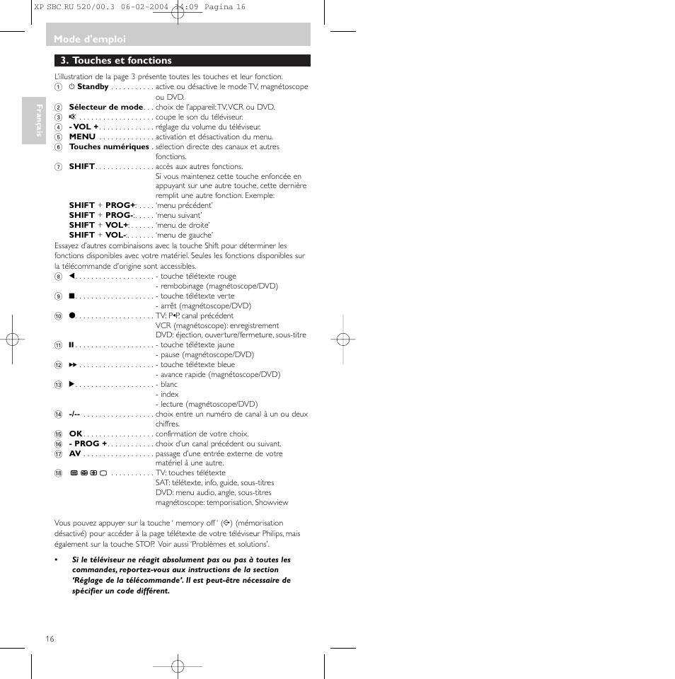 Philips SBC RU 520/00U User Manual | Page 16 / 78