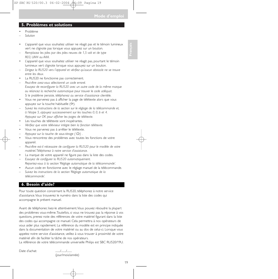 Philips SBC RU 520/00U User Manual | Page 19 / 78