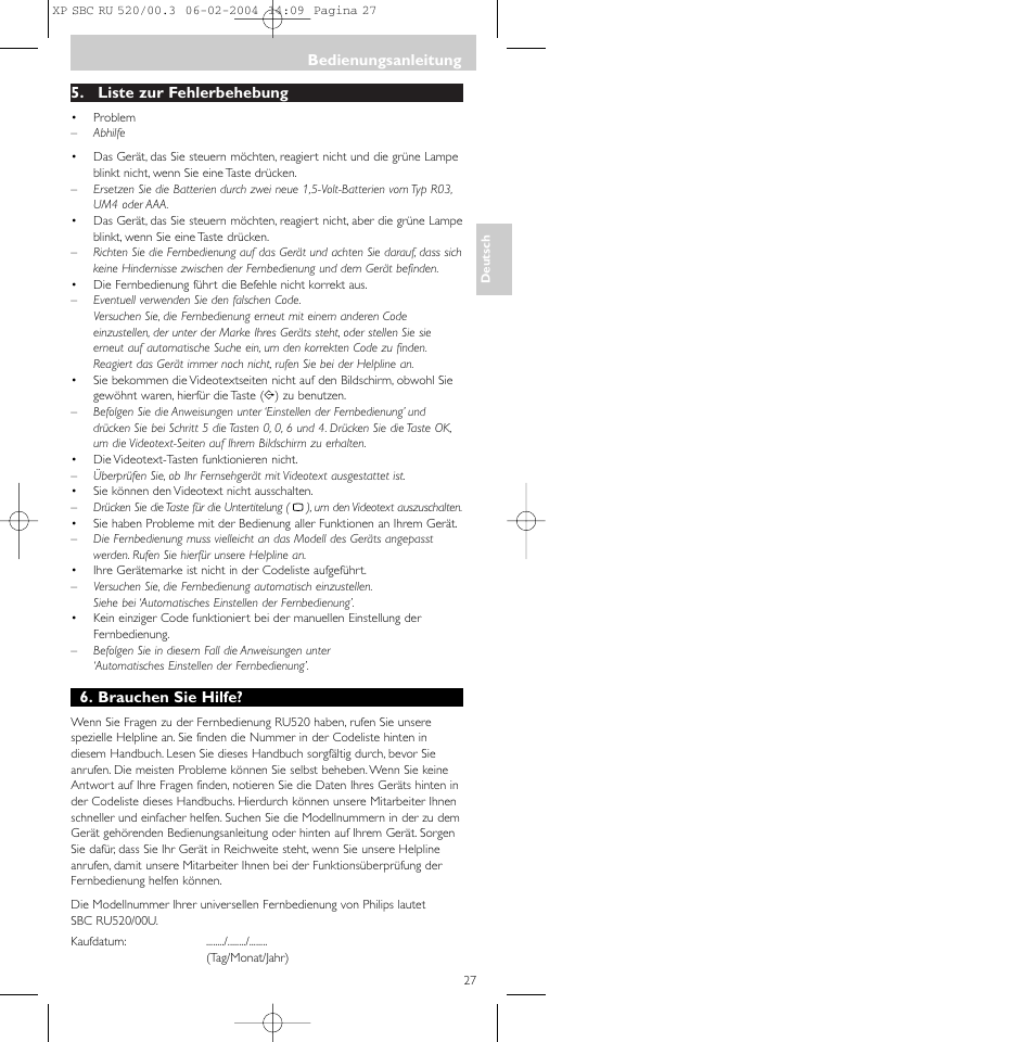 Philips SBC RU 520/00U User Manual | Page 27 / 78