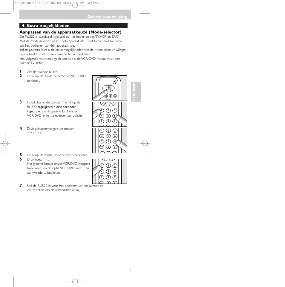 Gebruiksaanwijzing | Philips SBC RU 520/00U User Manual | Page 33 / 78