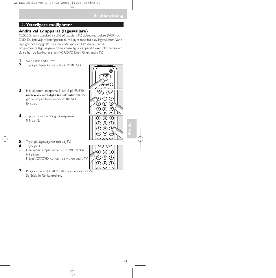 Bruksanvisning | Philips SBC RU 520/00U User Manual | Page 49 / 78