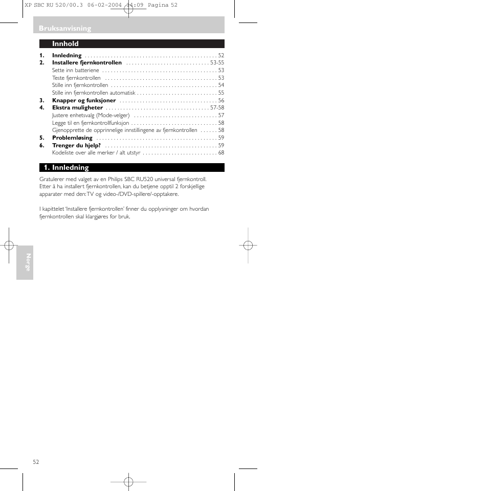 Philips SBC RU 520/00U User Manual | Page 52 / 78