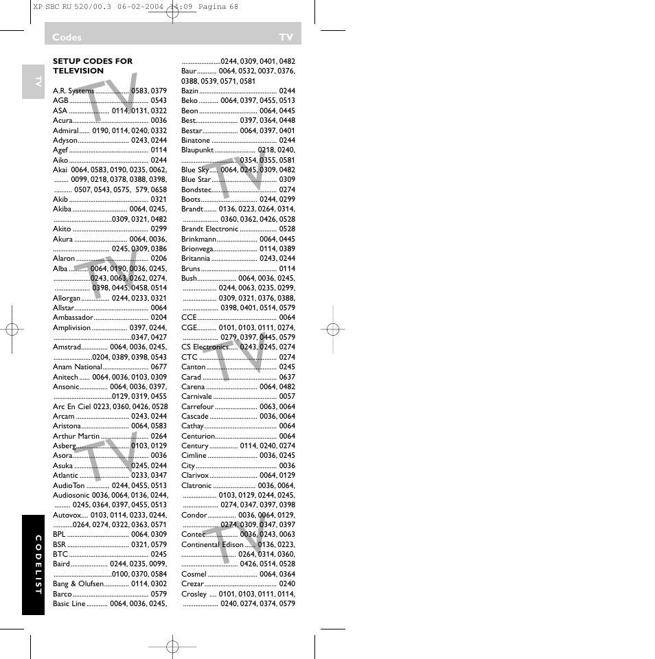 Philips SBC RU 520/00U User Manual | Page 68 / 78