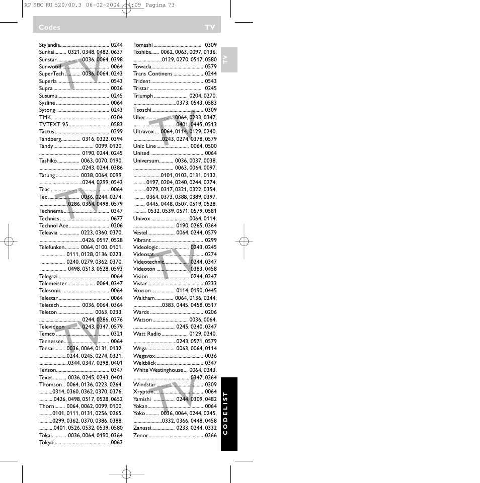 Philips SBC RU 520/00U User Manual | Page 73 / 78