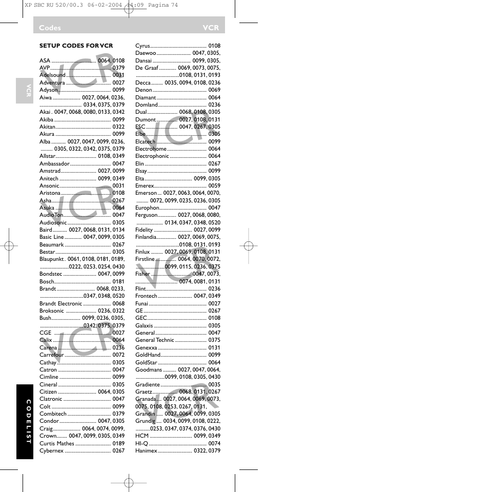 Philips SBC RU 520/00U User Manual | Page 74 / 78