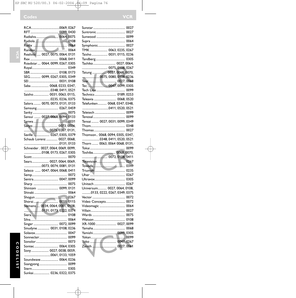 Philips SBC RU 520/00U User Manual | Page 76 / 78