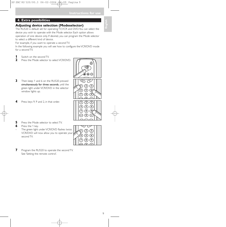 Instructions for use | Philips SBC RU 520/00U User Manual | Page 9 / 78