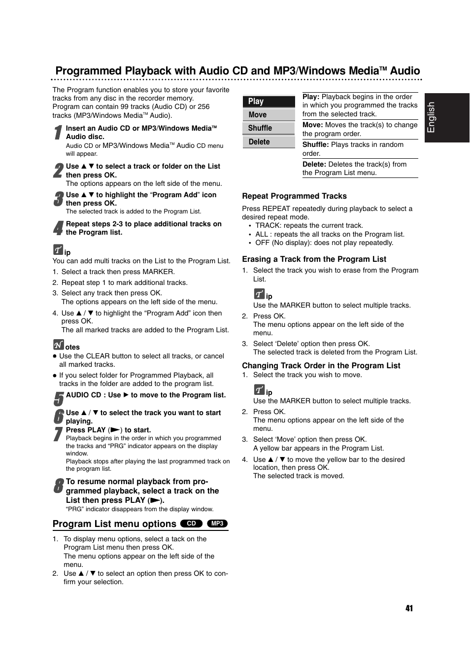 Audio | Philips RCP7005TP2L User Manual | Page 41 / 61