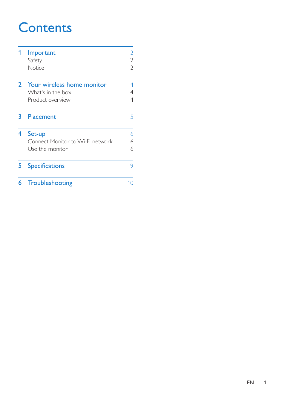 Philips WIRELESS HOME MONITOR M100 User Manual | Page 3 / 14