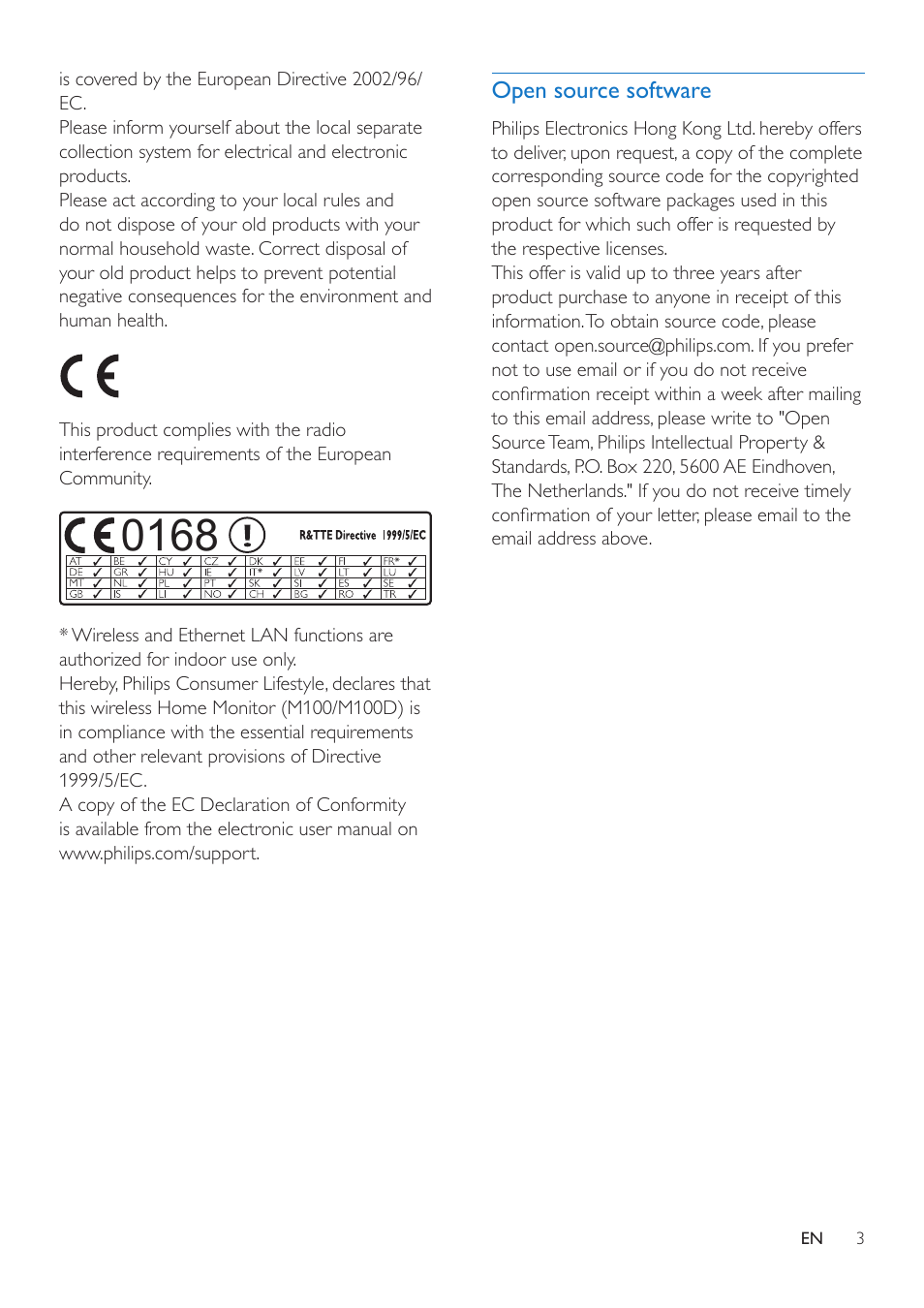 Philips WIRELESS HOME MONITOR M100 User Manual | Page 5 / 14