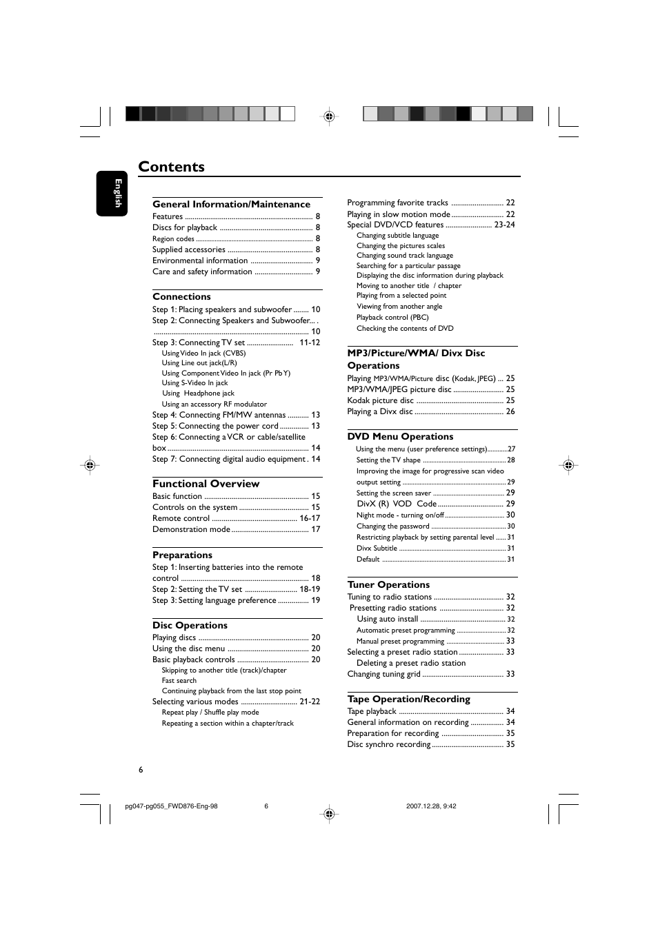 Philips FWD876 User Manual | Page 6 / 47