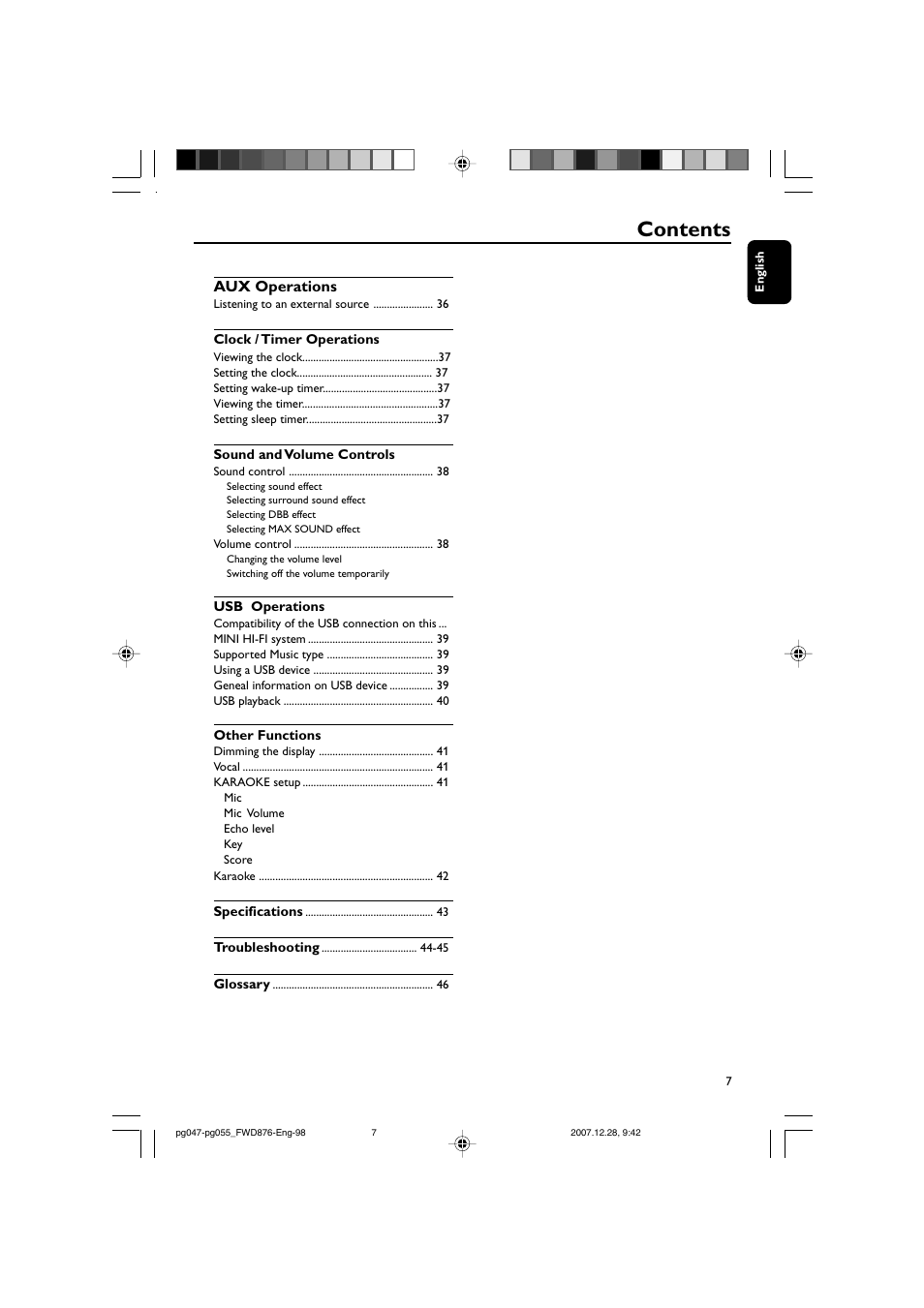 Philips FWD876 User Manual | Page 7 / 47